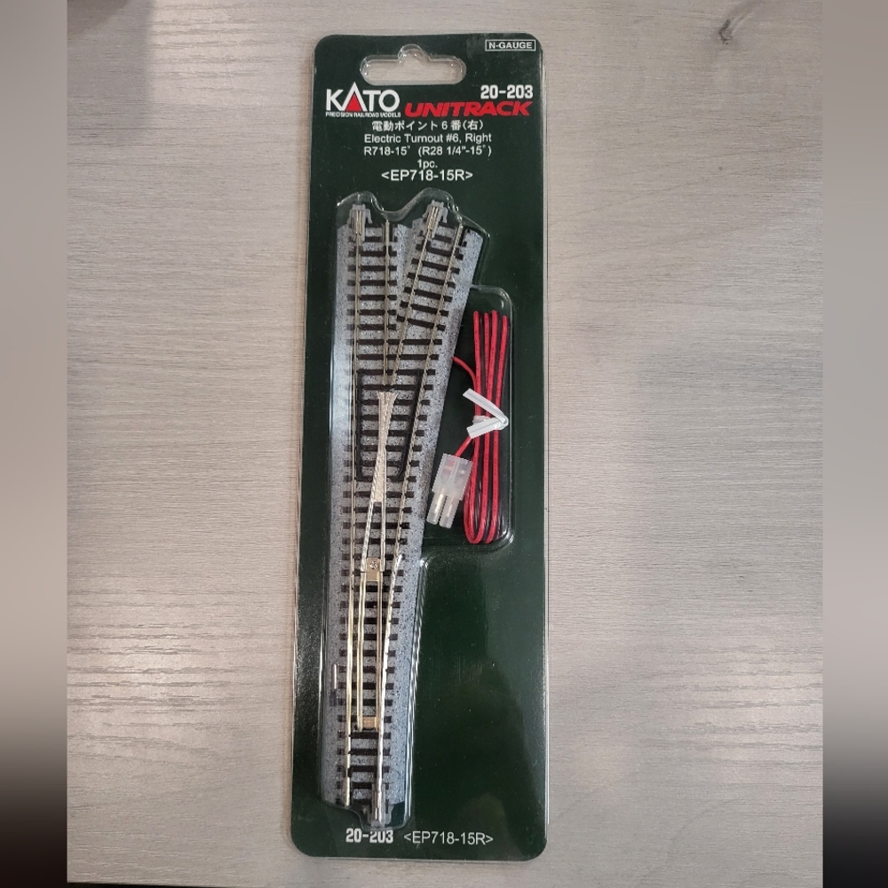 Kato N Scale Electric Turnout #6 Right Hand